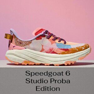NEW Hoka Speedgoat 6 X Studio Proba Running Shoes 9.5 Cadmium Orange Limited Ed.